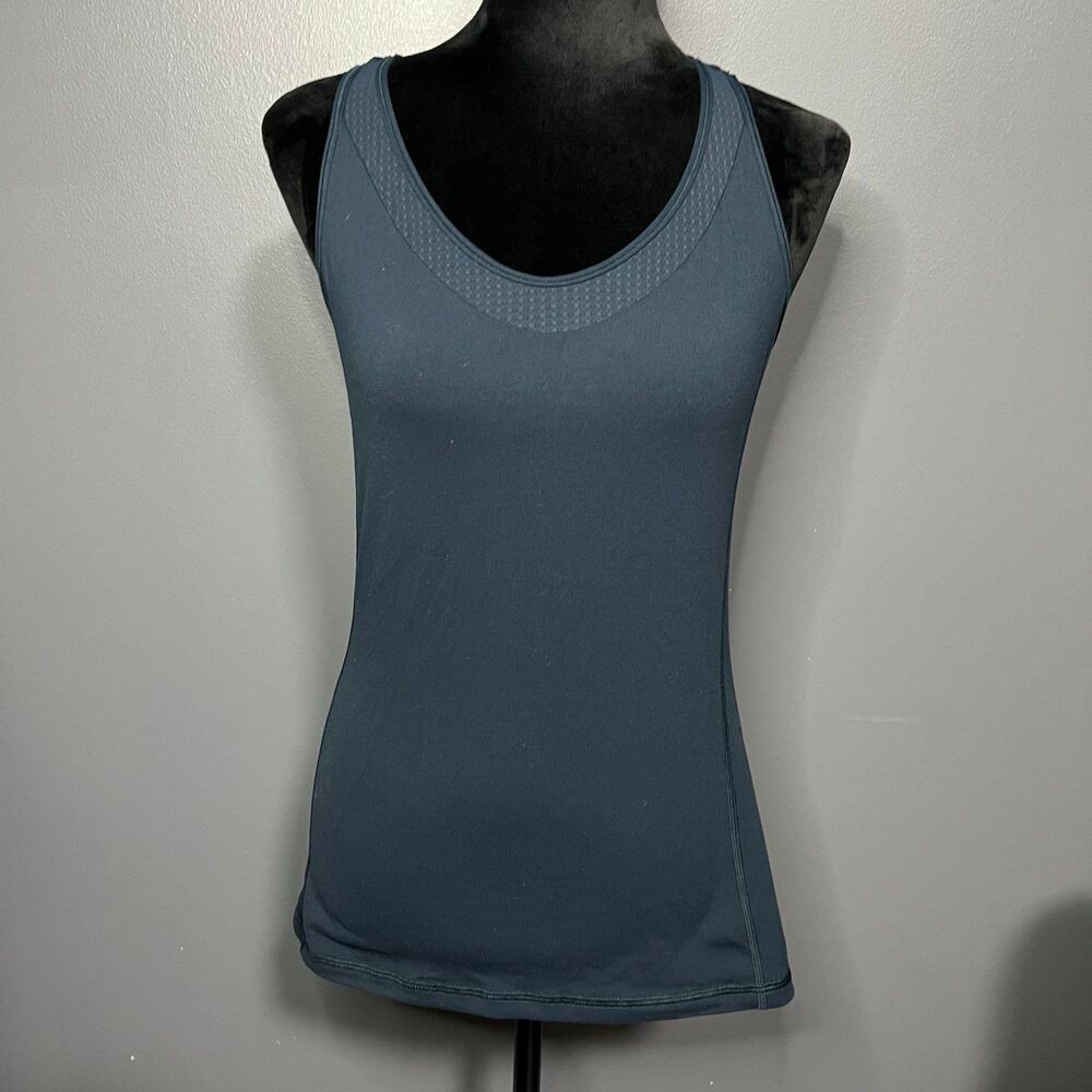 Lululemon Womens Tank Top 8 Navy Blue Luon Shelf Bra